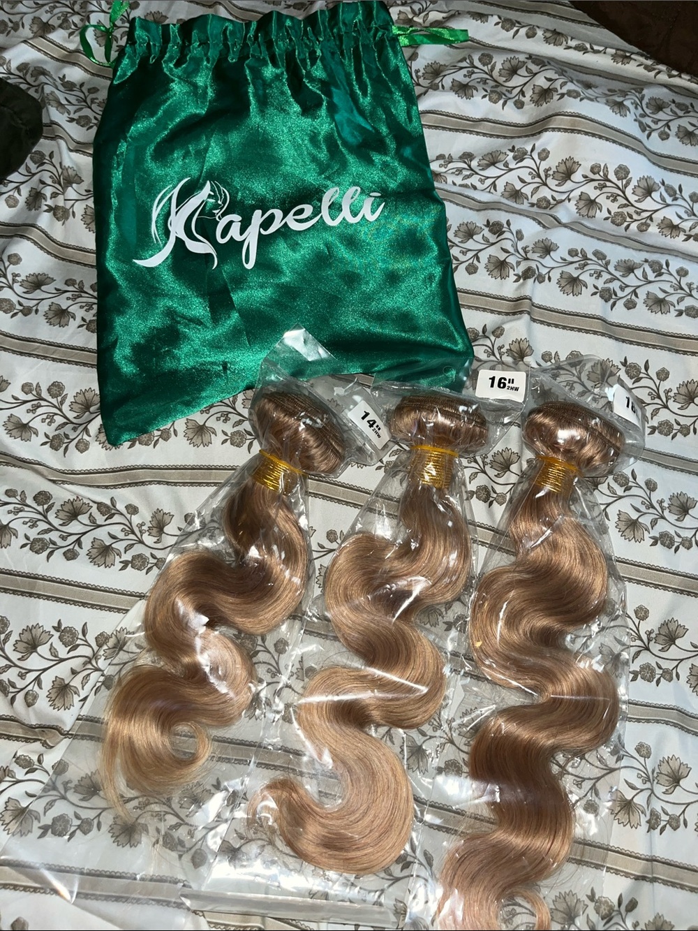 Brazilian Body Wave Hair Extensions - Light Brown (3 Bundles)